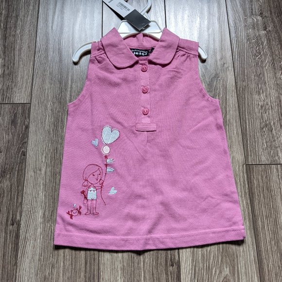 [KIDS 2/$20] NWT Baby Girl (23M) - TOUT COMPTE FAIT Sleeveless Polo - Picture 1 of 5